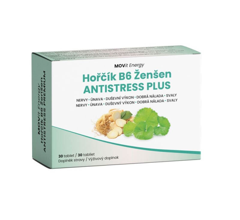 MOVit Energy MOVit Hořčík B6 Ženšen Antistress PLUS, 30tbl.