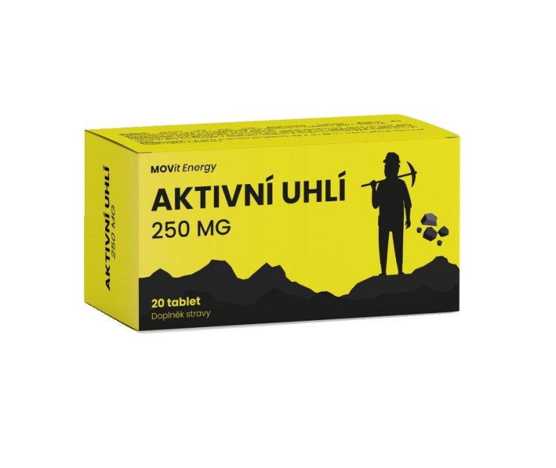 MOVIT ENERGY Aktivní uhlí 250 mg 20 tablet