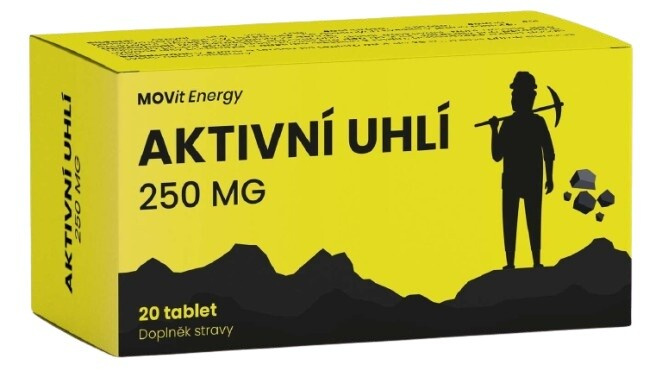 MOVIT ENERGY Aktivní uhlí 250 mg 20 tablet
