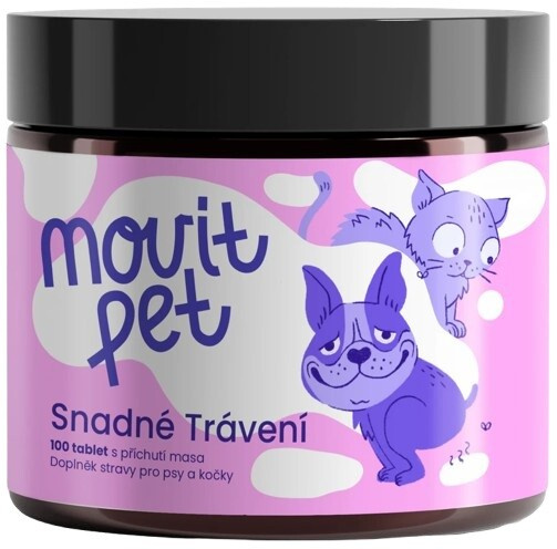 MOVIT ENERGY Pet snadné trávení příchutí masa 100 tablet