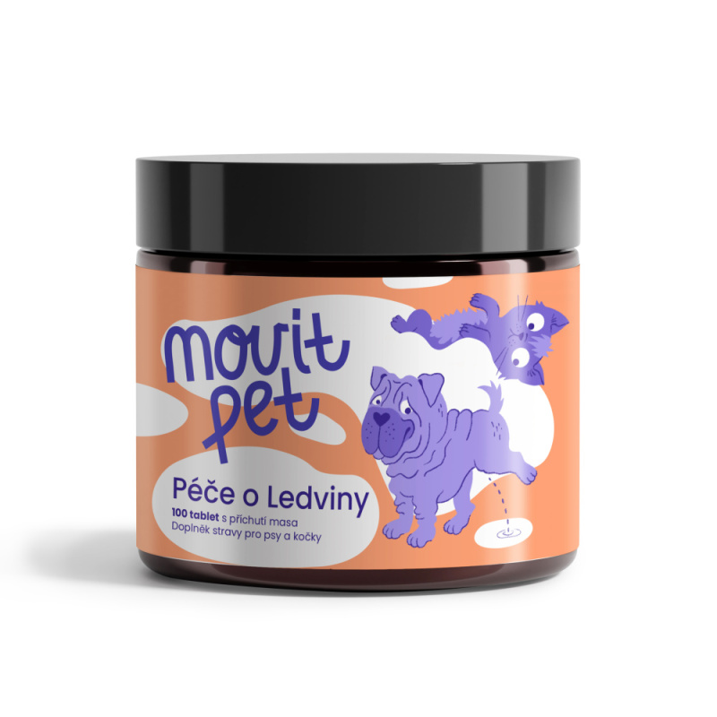 MOVIT ENERGY Pet péče o ledviny s příchutí masa 100 tablet