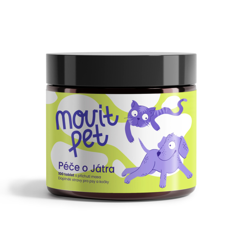 MOVIT ENERGY Pet péče o játra s příchutí masa 100 tablet