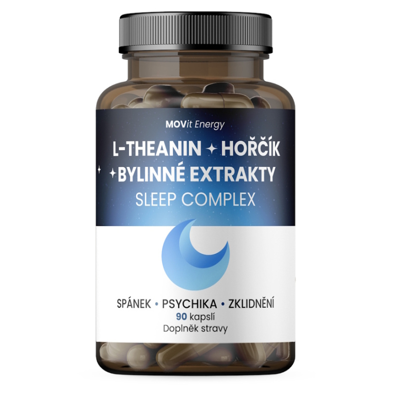 MOVIT Sleep Complex L-Theanin + Hořčík + Bylinné extrakty 90 kapslí