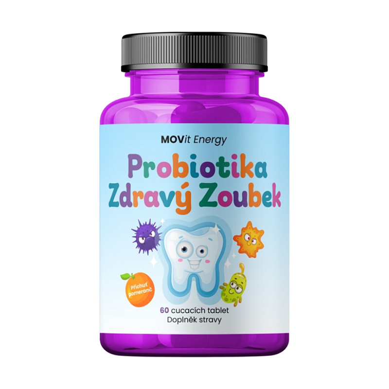 MOVIT ENERGY Zdravý zoubek Probiotika pro děti 60 cucavých tablet