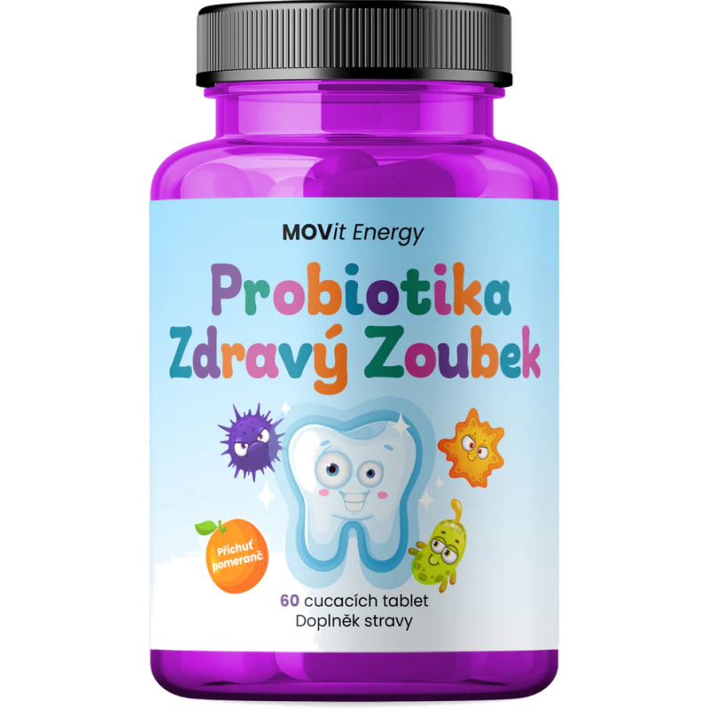 MOVIT ENERGY Zdravý zoubek Probiotika pro děti 60 cucavých tablet