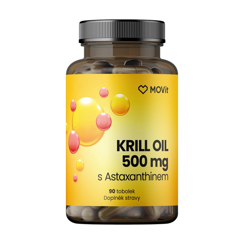 MOVit Omega Krill Oil 500mg s Astaxanthinem tob.90
