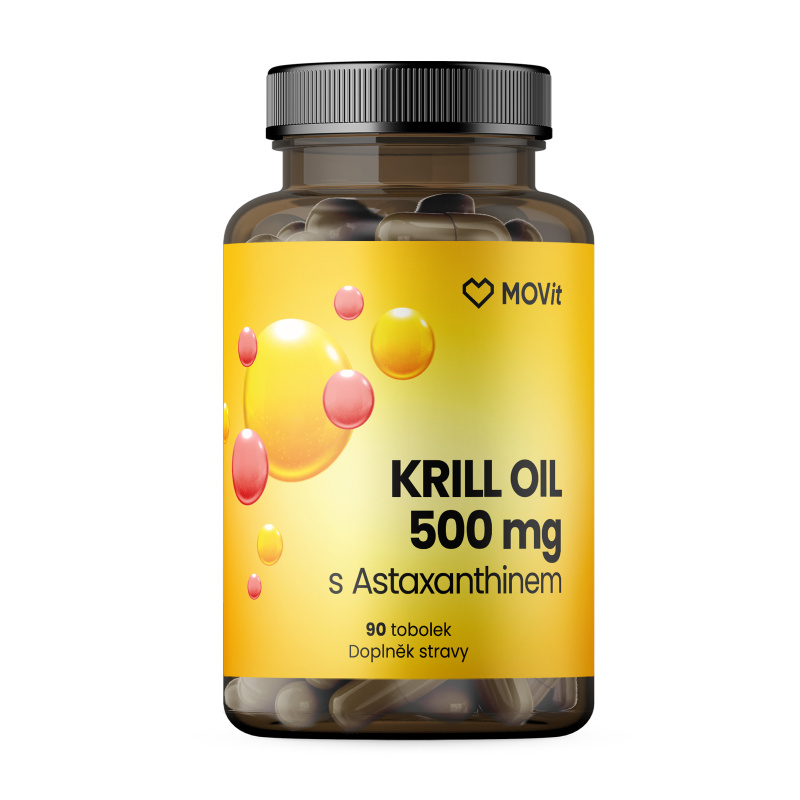 MOVit Omega Krill Oil 500mg s Astaxanthinem tob.90