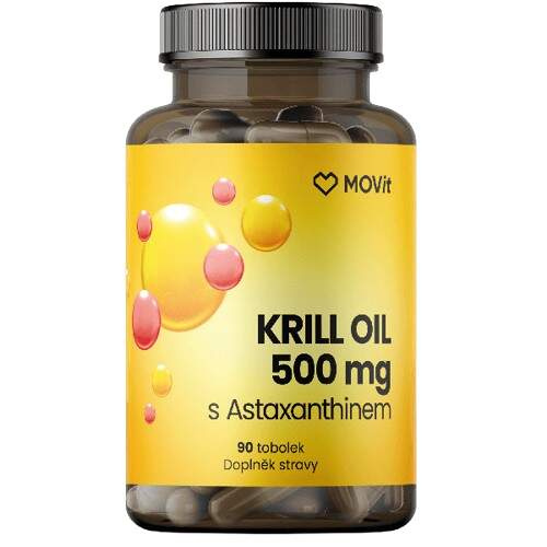 MOVit Omega Krill Oil 500mg s Astaxanthinem tob.90