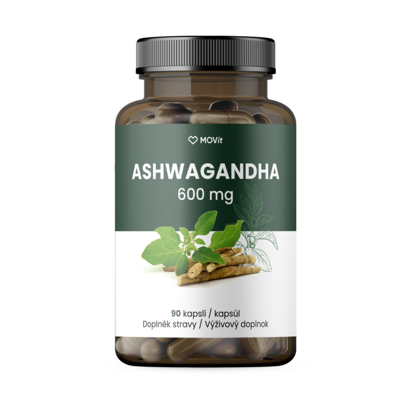 MOVIT Ashwagandha 600 mg premium 5% withanolidů 90 kapslí