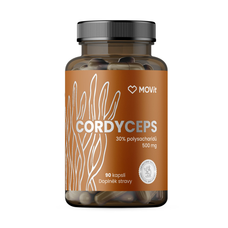 MOVIT Cordyceps 30% polysacharidů 500 mg 90 kapslí