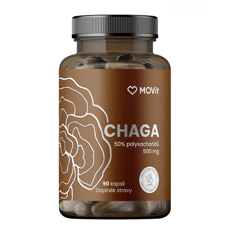 MOVIT Chaga 50 % polysacharidů 500 mg 90 kapslí