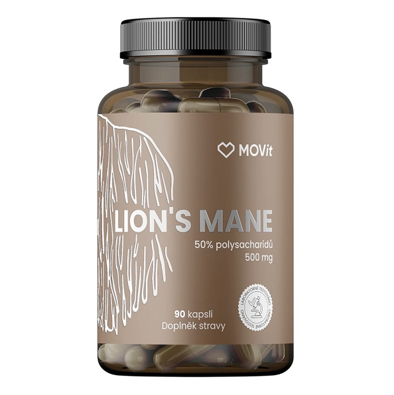 MOVIT Hericium lion's mane 50% polysacharidů 500 mg 90 kapslí