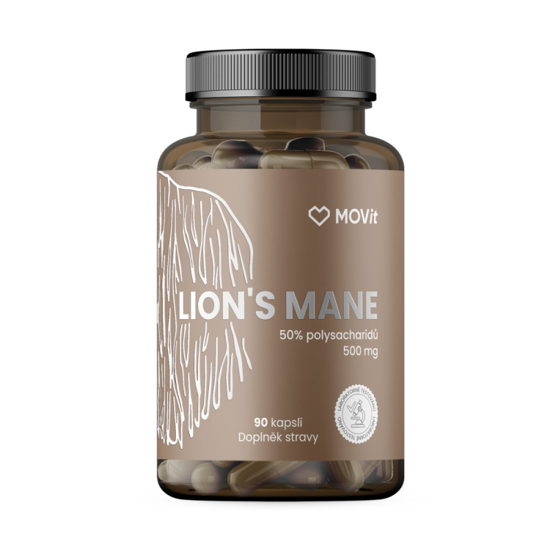 MOVIT Hericium lion's mane 50% polysacharidů 500 mg 90 kapslí
