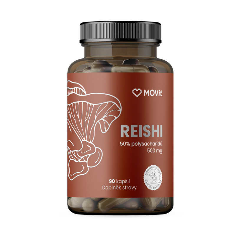 MOVIT Reishi 50% polysacharidů 500 mg 90 kapslí