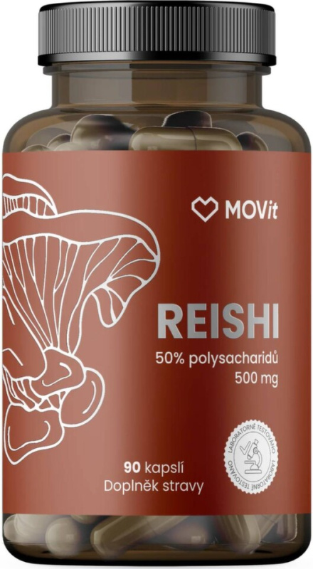 MOVIT Reishi 50% polysacharidů 500 mg 90 kapslí
