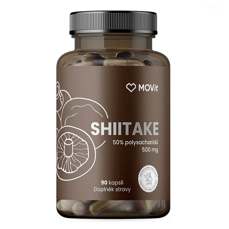 MOVIT Shiitake 50% polysacharidů 500 mg 90 kapslí