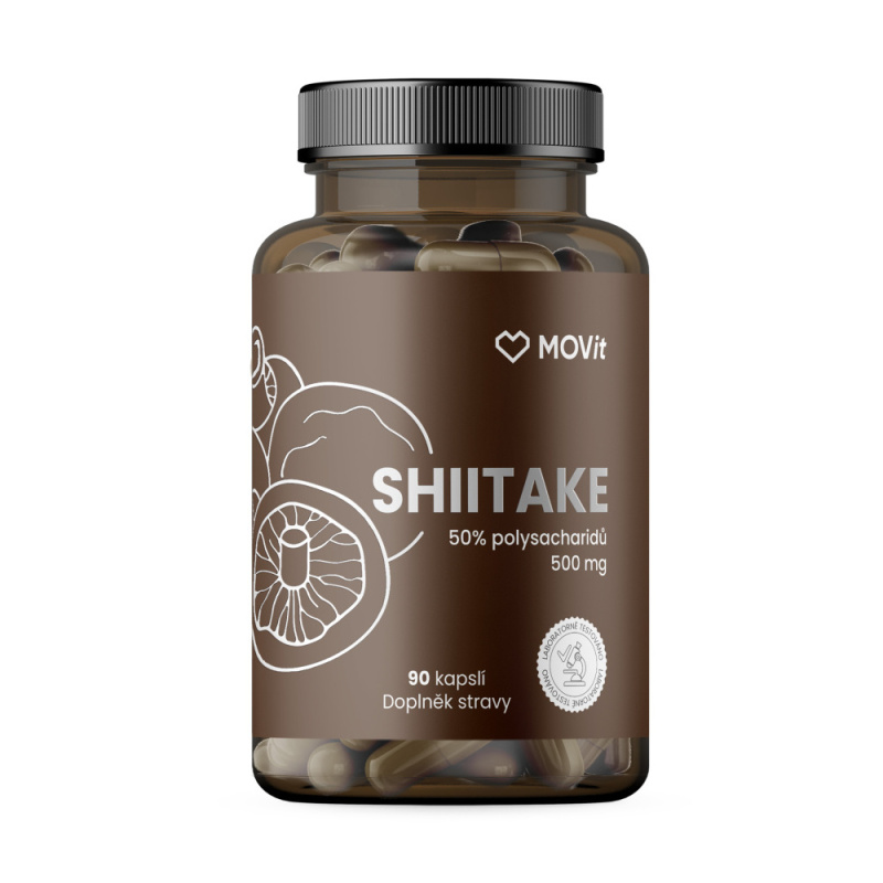 MOVIT Shiitake 50% polysacharidů 500 mg 90 kapslí