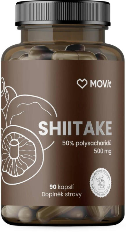 MOVIT Shiitake 50% polysacharidů 500 mg 90 kapslí