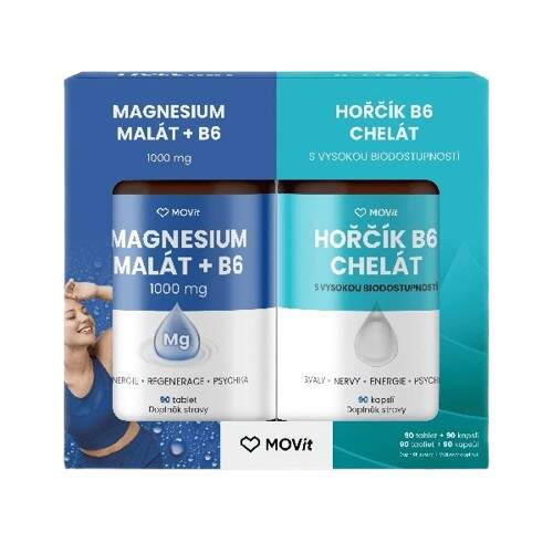 MOVit Duo Hořčíků Malát+B6&Chelát cps.90+tbl.90