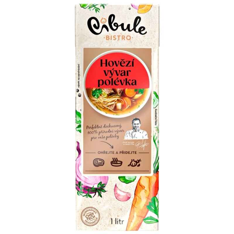 Cibule Bistro Hovězí vývar jako polévka