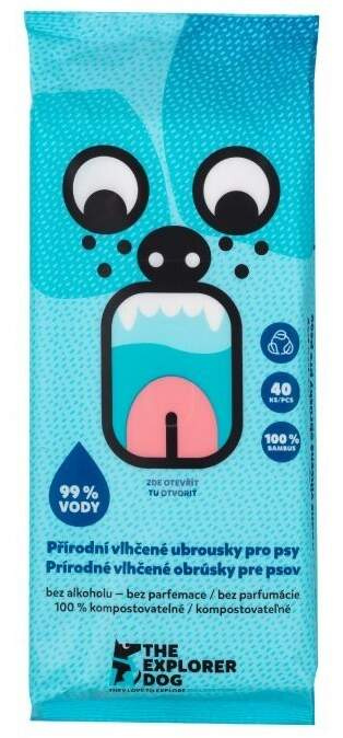 Explorer Dog Přírodní vlhčené ubrousky pro psy