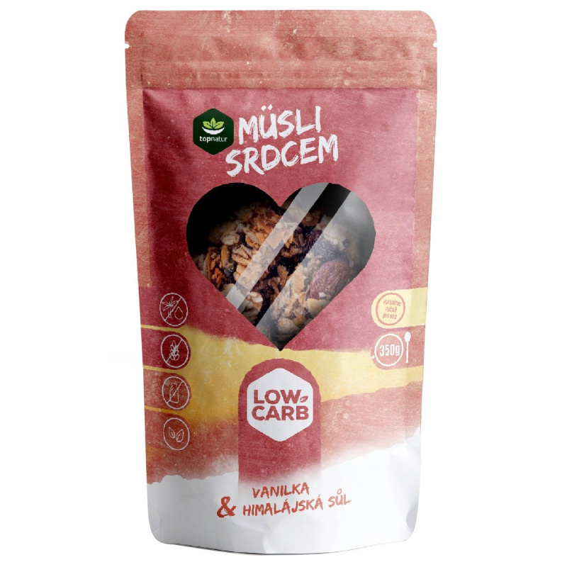 Topnatur Low Carb müsli srdcem pečené vanilka a himalájská sůl