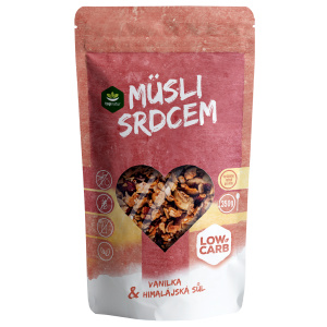 TOPNATUR Low carb müsli srdcem vanilka a himalájská sůl 350 g