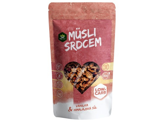 TOPNATUR Low carb müsli srdcem vanilka a himalájská sůl 350 g
