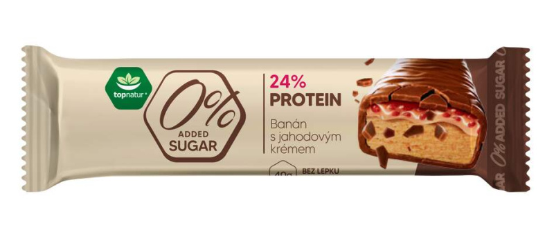 TOPNATUR Tyčinka proteinová banán s jahodovým krémem 40 g