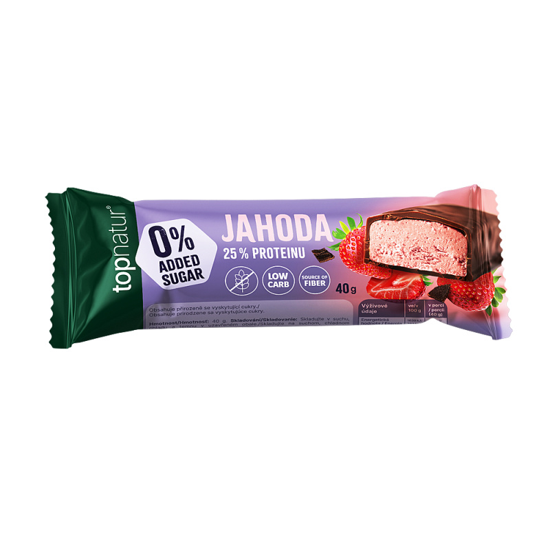 TOPNATUR No sdded sugar protein tyčinka jahoda 40 g