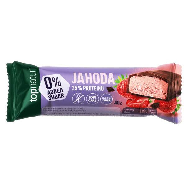 TOPNATUR No sdded sugar protein tyčinka jahoda 40 g