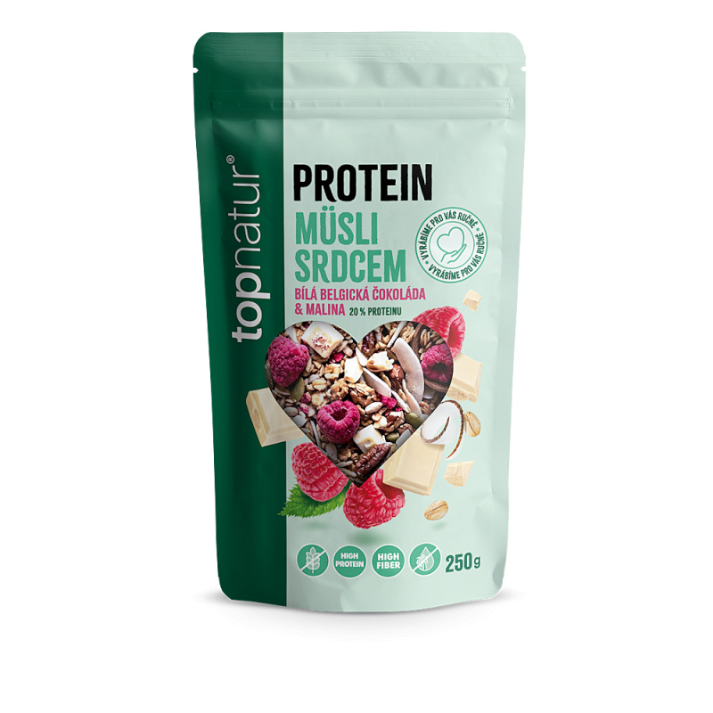 TOPNATUR Protein müsli malina & bílá čokoláda 250 g