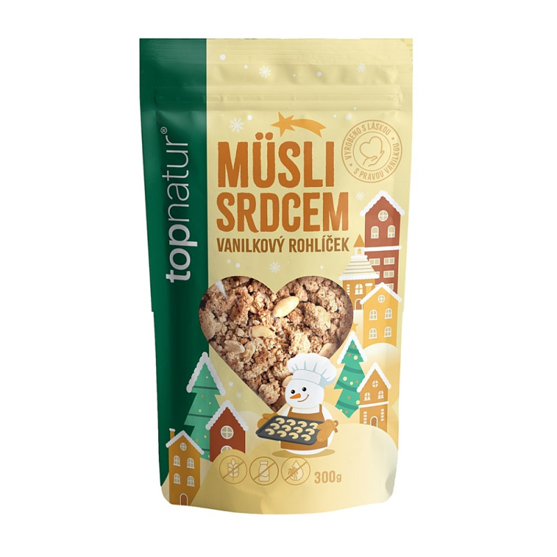 Topnatur Müsli srdcem vánoční vanilkový rohlíček 300 g