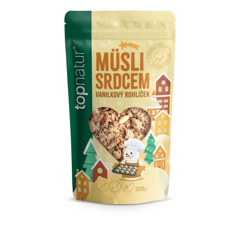Topnatur Müsli srdcem vánoční vanilkový rohlíček 300 g