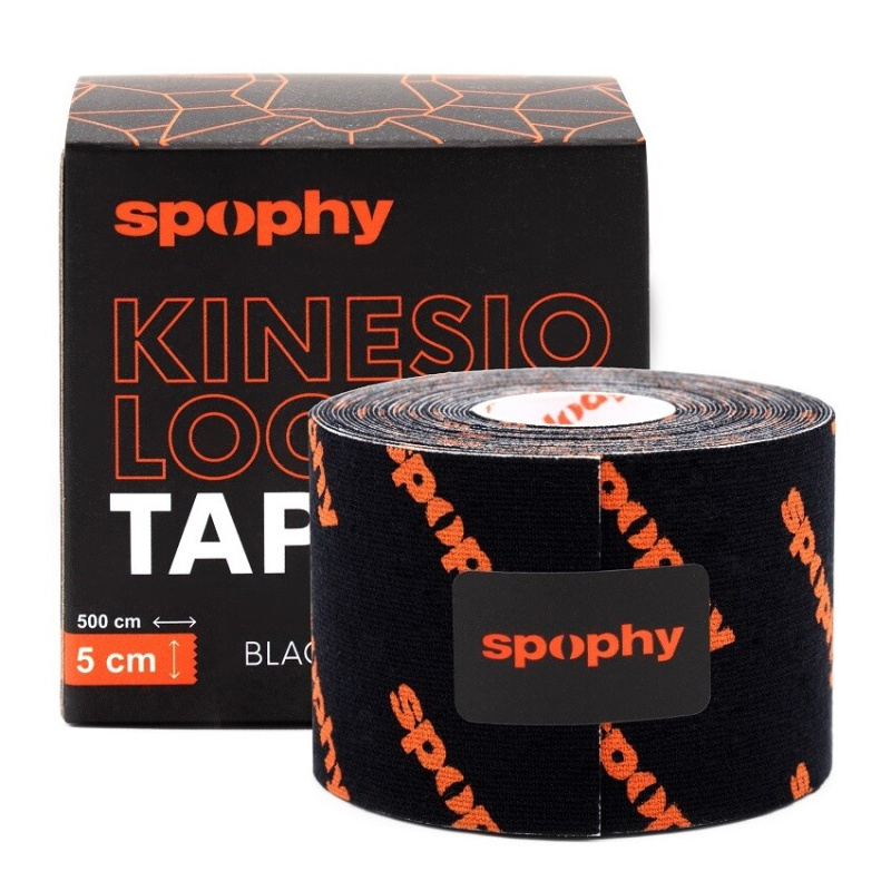 SPOPHY Kinesiology tape black tejpovací páska černá 5 cm x 5 m