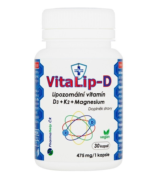 VITALIP-D Lipozomální vitamín D3 + K2 + Mg 30 kapslí
