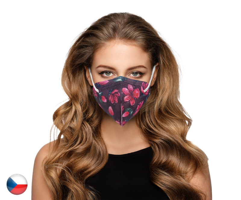 DAMA TRADE s.r.o. 10x Český respirátor FFP2 - Květina Adéla
