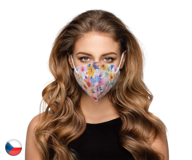 DAMA TRADE s.r.o. 10x Český respirátor FFP2 - Pastelové květiny