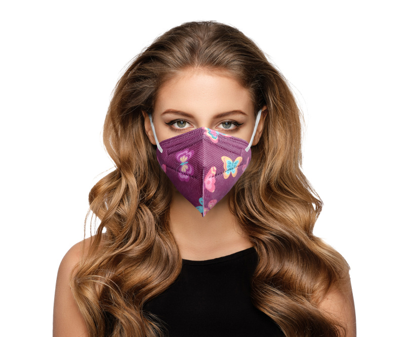 DAMA TRADE s.r.o. 10x Český respirátor FFP2 - Motýlci vínoví