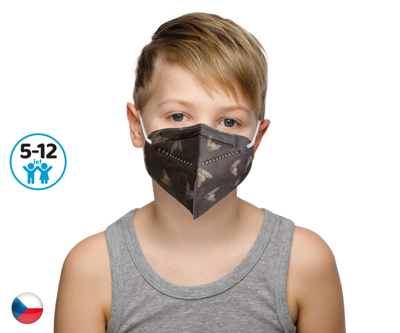 DAMA TRADE s.r.o. 10x Český respirátor FFP2 vhodný pro děti - Včely