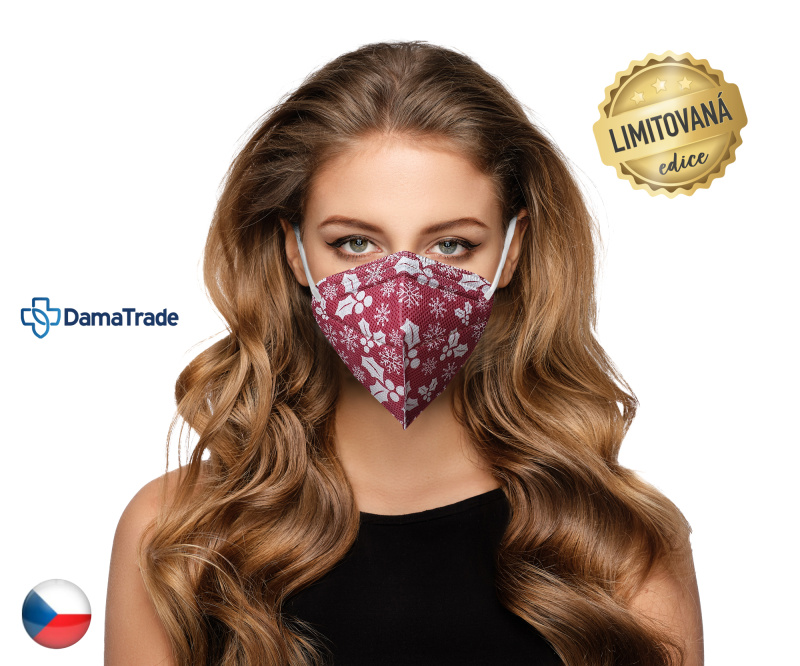 DAMA TRADE s.r.o. 10x Český Respirátor FFP2 - Zimní červená