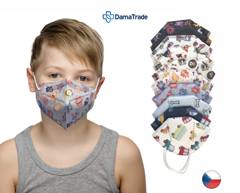 DAMA TRADE s.r.o. 10x Český respirátor FFP2 - MIX PRO KLUKY