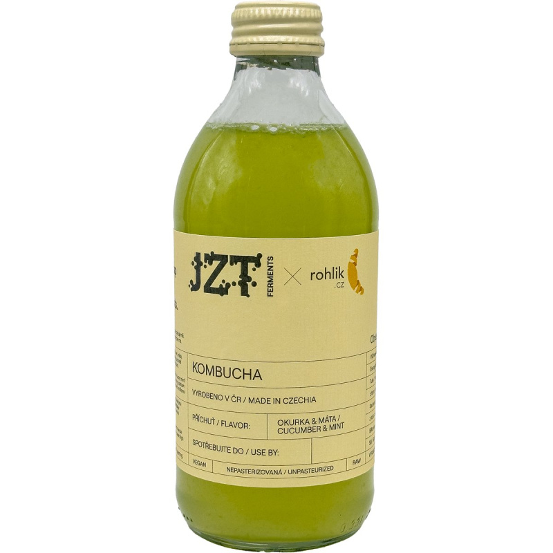 JZT Ferments x  Rohlik.cz Upcyklovaná kombucha Okurka s mátou