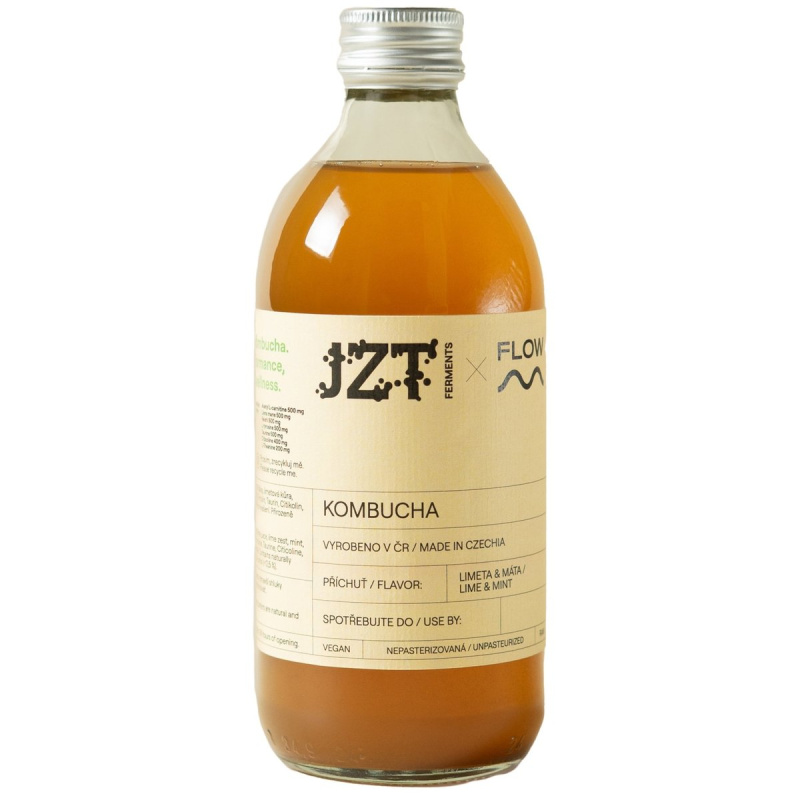 JZT Ferments x Flow Funkční kombucha máta a limeta