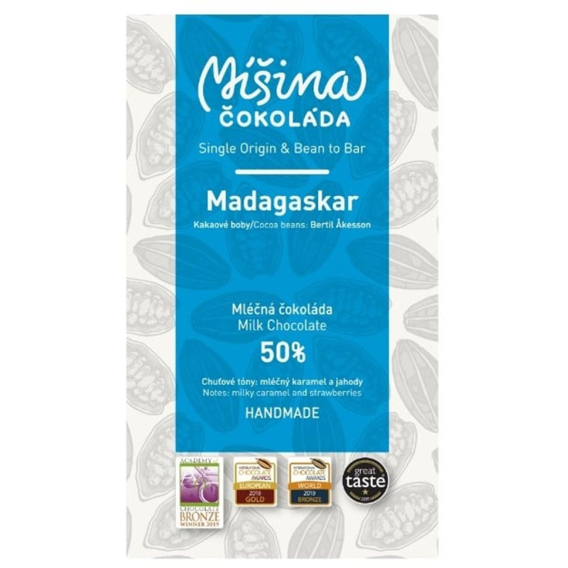 Míšina čokoláda Mléčná čokoláda Madagaskar 50%