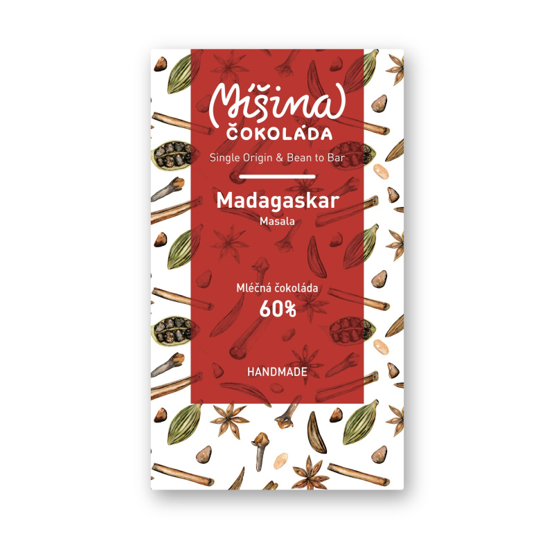 Míšina čokoláda Mléčná 60% Madagaskar hřejivá 50g