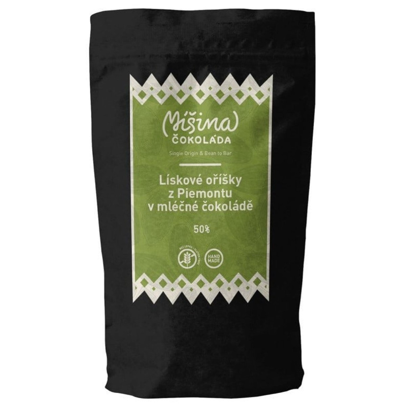 Míšina čokoláda Lískové oříšky z Piemontu v mléčné čokoládě