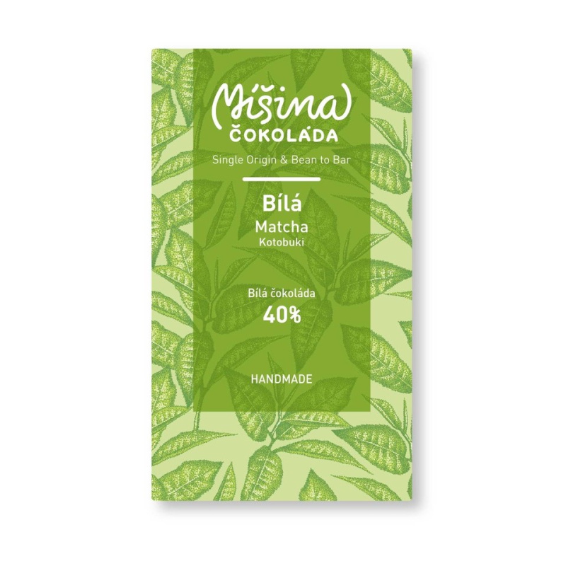 Míšina čokoláda Bílá 40% s Matchou 50g