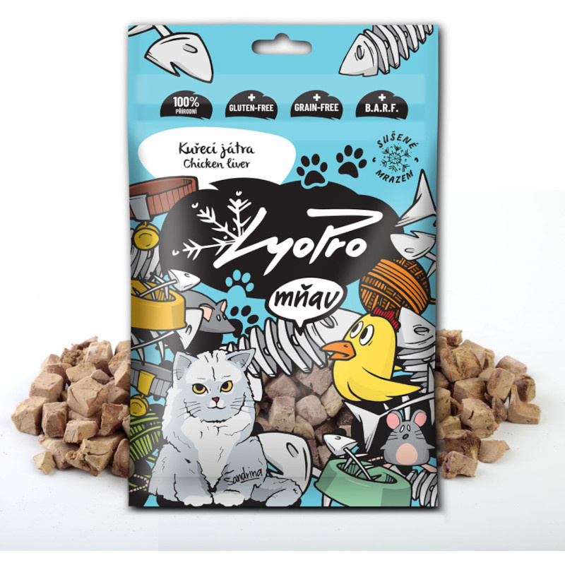 Lyopro mňau poch. mrazem sušené Kuřecí játra 50g 50g