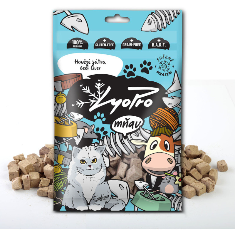LYOPRO Mrazem sušené hovězí játra pro kočky 50 g